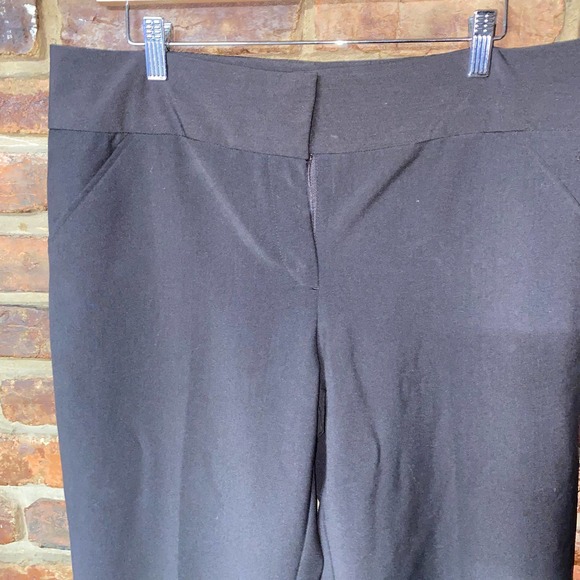 Nicole Miller Brown Wide Leg Cropped Flat Front Dress Pants Women's Size 12 - Picture 2 of 5